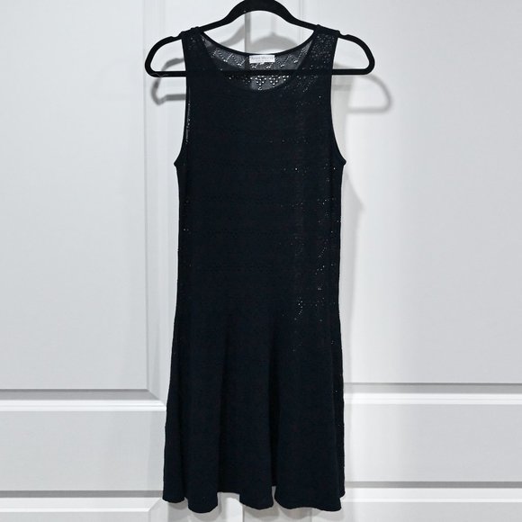 Andre Maurice Size Large Knit Fitted Dark Blue Dress | Size Large - Picture 3 of 14
